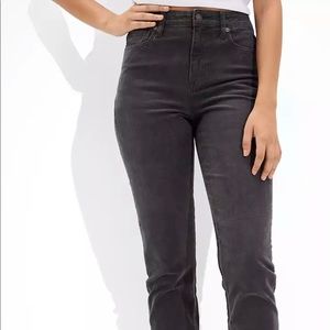 American Eagle Grey Corduroy Mom Jean